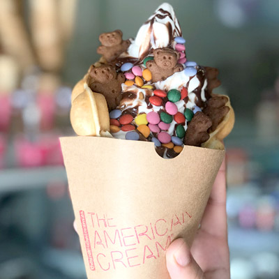 helado bubble cream waffle